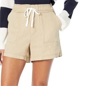 Splendid Medium Shorts Riviera Linen in Travertine Elastic Waist Pockets NWT
